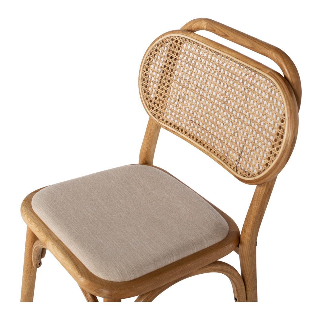 Mina Chair Natural Oak Rattan with Fabric Seat image 3